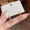 2022 new pattern Year of fate Year of the Tiger zircon Steller Backing Refinement fashion Versatile lovely Earrings Earrings