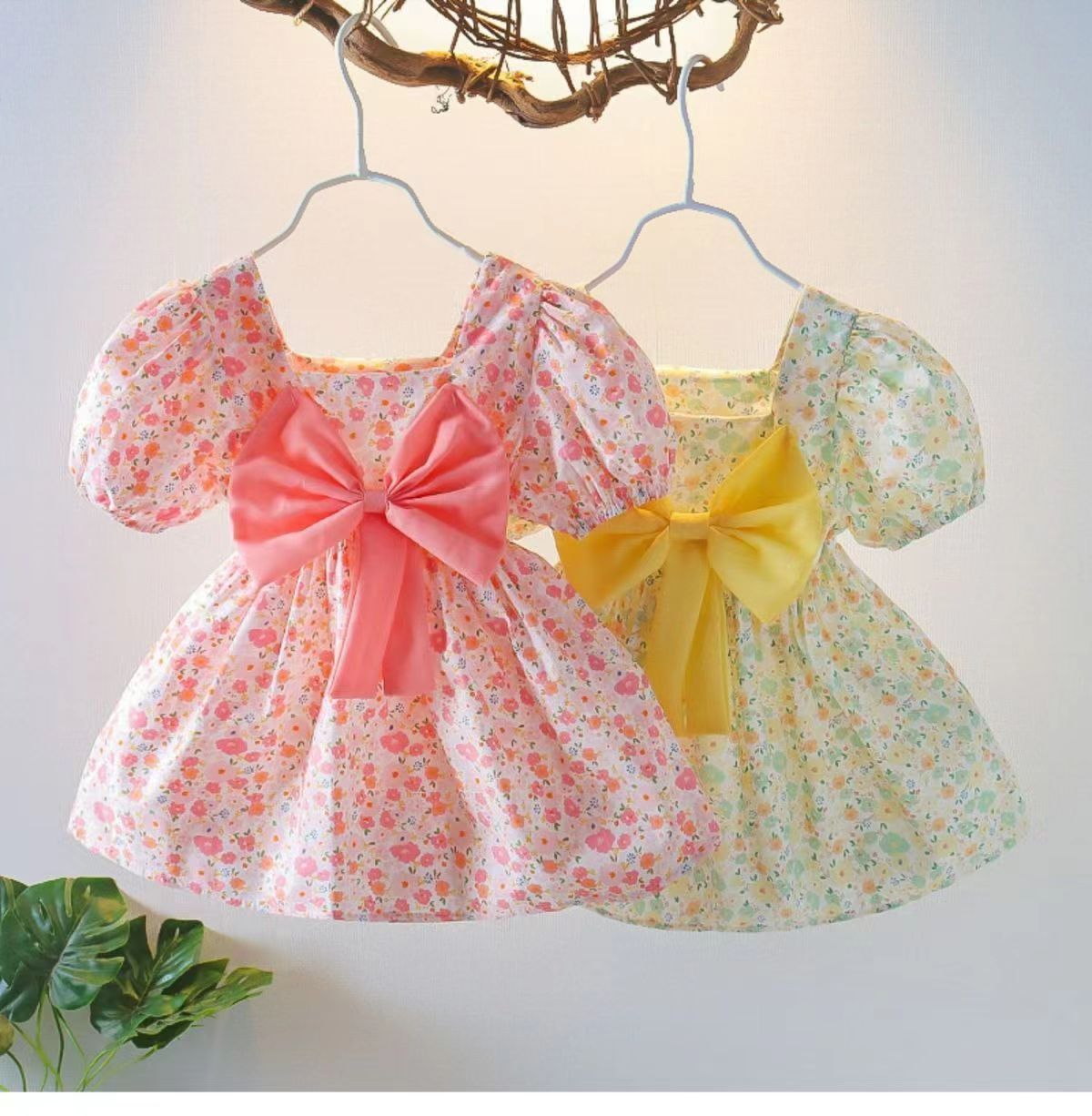 girls‘ summer dress 2024 summer new jumpsuit floral skirt baby fashionable dress baby girl baby broken