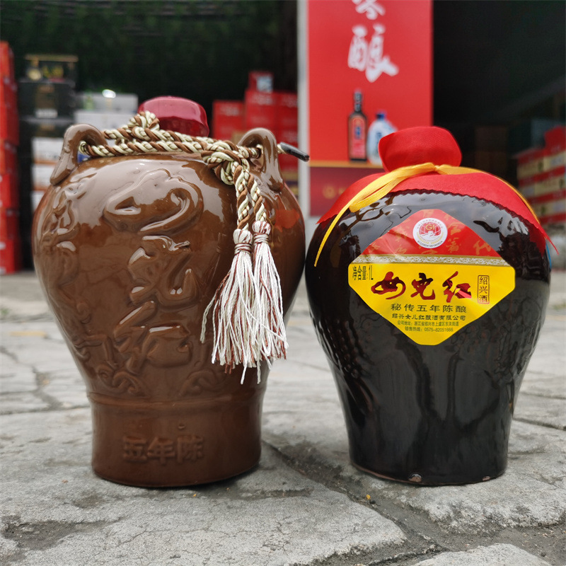 绍兴女儿红五年陈黄酒5年陶坛半干型2斤3斤装精品传统黄酒绍兴酒