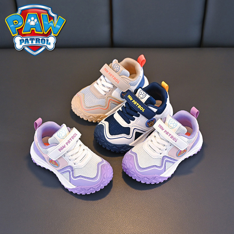 汪汪队童鞋女童宝宝运动鞋春季旋转纽扣网面透气男童防滑休闲鞋子