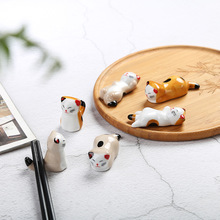 日式ZAKKA陶瓷可爱小猫家用筷子架餐桌个性筷子枕摆件笔架搁厂家