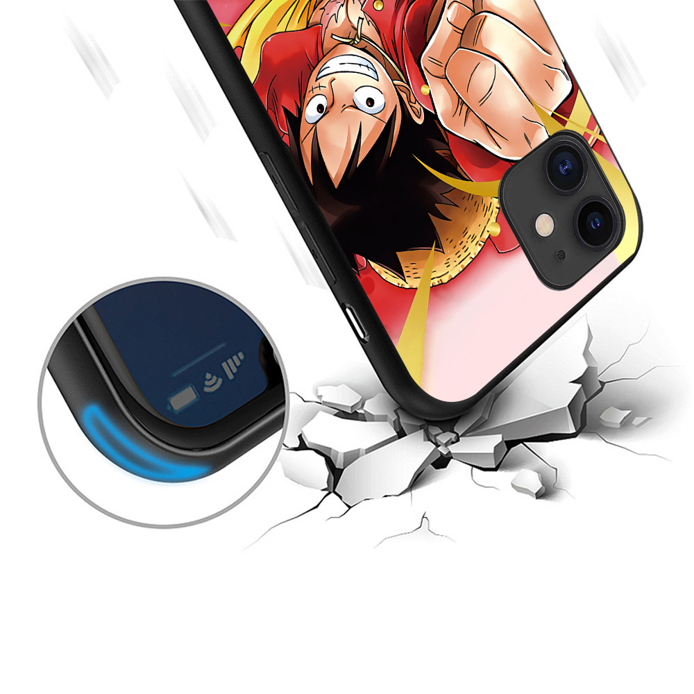 海贼王适用iphone12新款手机壳 动漫周边定制路飞 乔巴情侣手机壳