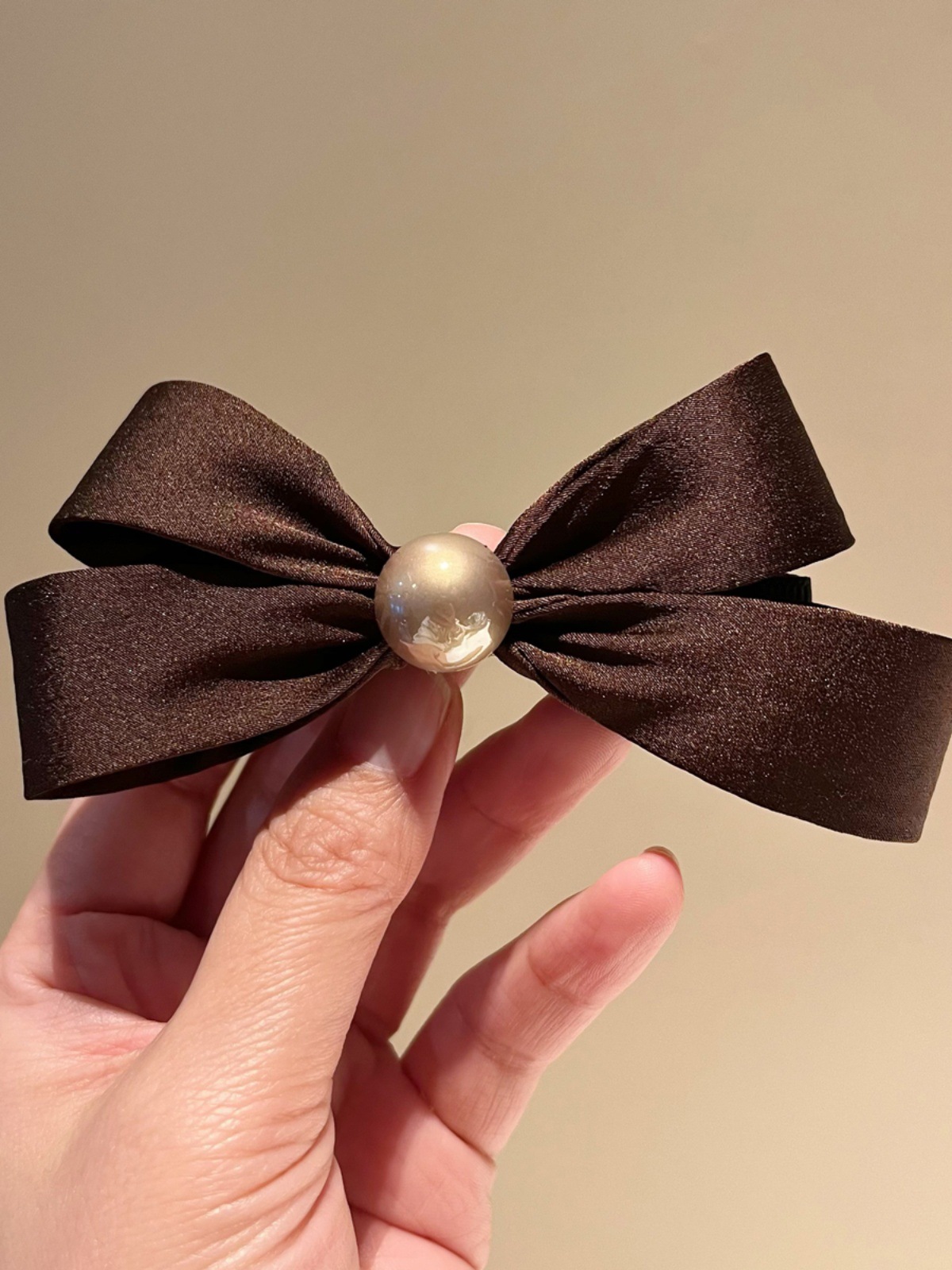 韩国美拉德优雅弹簧蝴蝶结发饰半扎发夹子后脑勺气质顶夹高马尾发