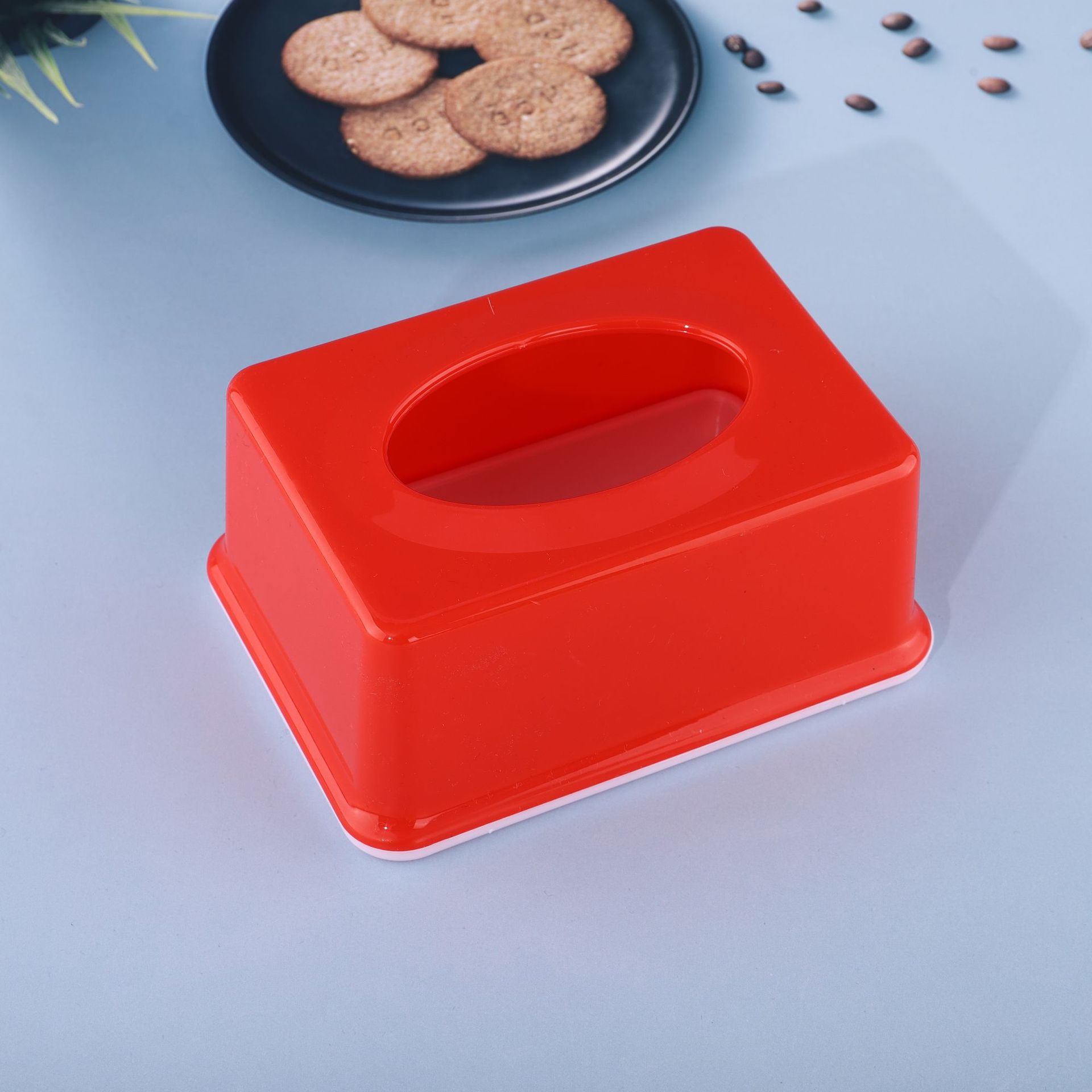 厂家直供塑料中号加厚纸巾盒餐厅饭店抽纸盒广告印刷可定制logo