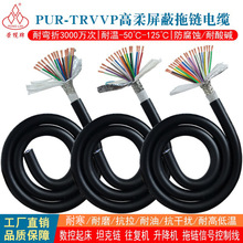 高柔屏蔽电缆PUR-TRVVP14-24芯耐弯折耐酸碱机械臂数控机床信号线