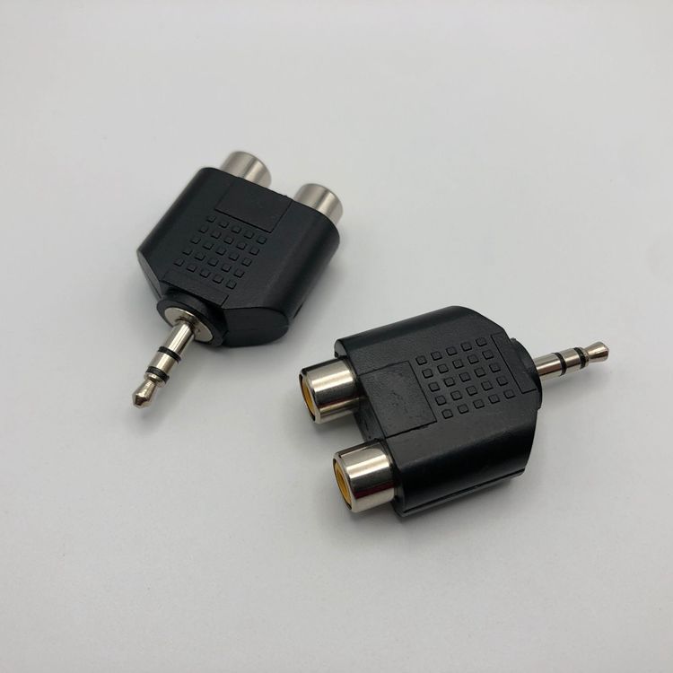 5公转双莲花母头 3.5mm公转2rca头 手机接音箱音频转接头转换头