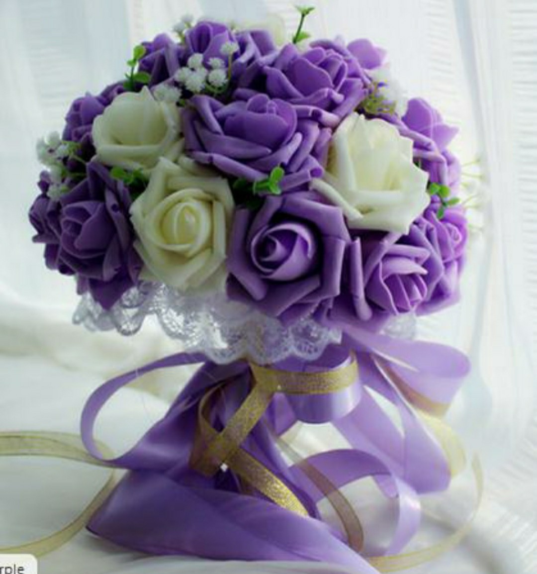 外贸泡沫花西式婚礼新娘伴娘手捧花婚庆用品蕾丝边捧花