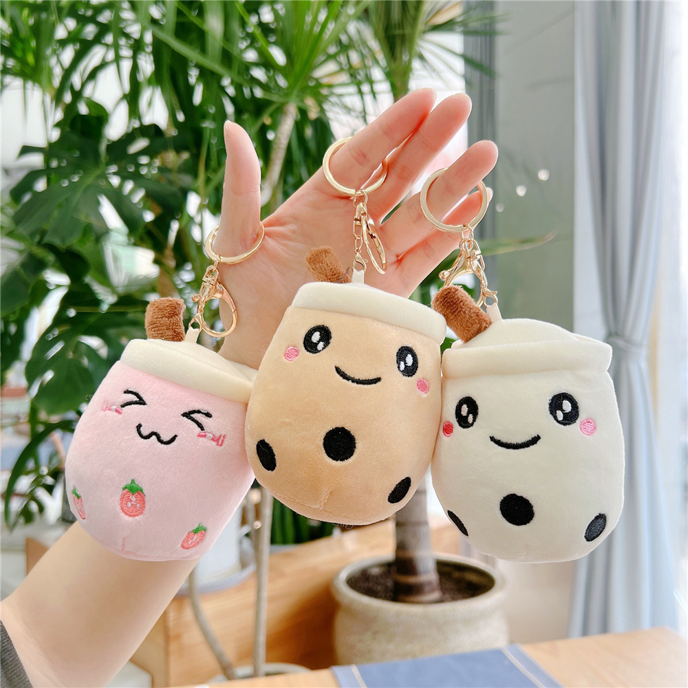 Trending Cartoon Milky Tea Cup Small Pendant Doll Milk Tea Shop Gift Prize Claw Doll Plush Toy Doll Wholesale