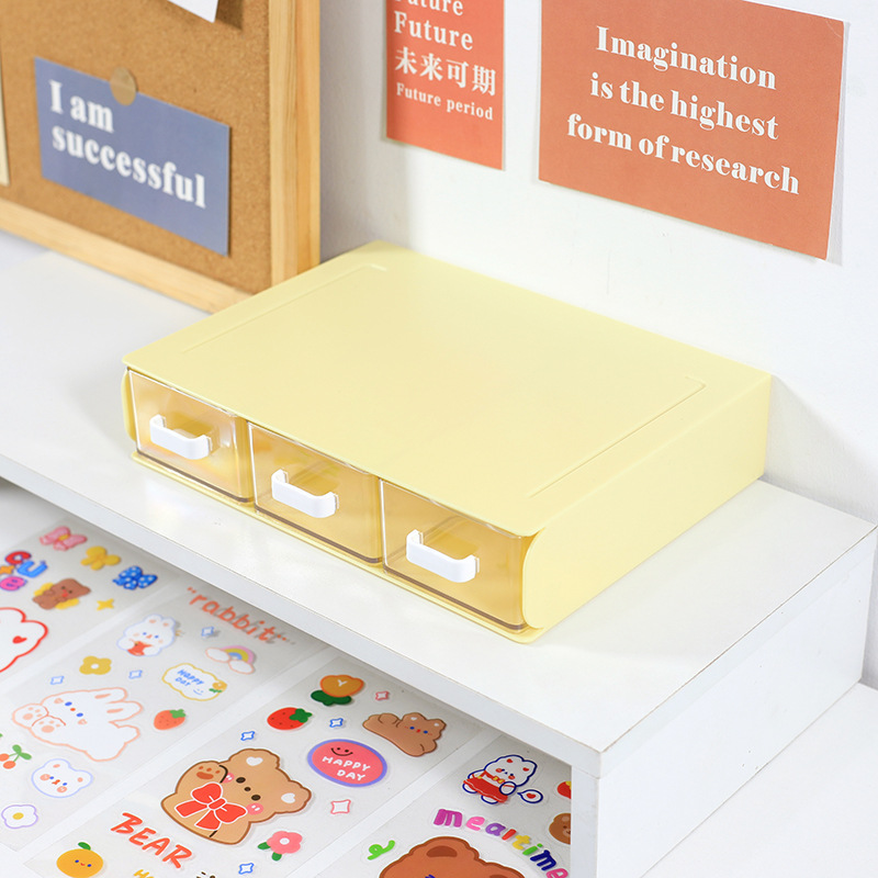 INS Style Drawer Desktop Storage Box Student Dormitory Stationery Jewelry Clutter Organizing Box Dressing Table Storage Rack