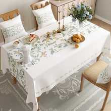 批发美式桌布布艺防水长方形茶几布白色法式复古餐桌布ins风餐厅