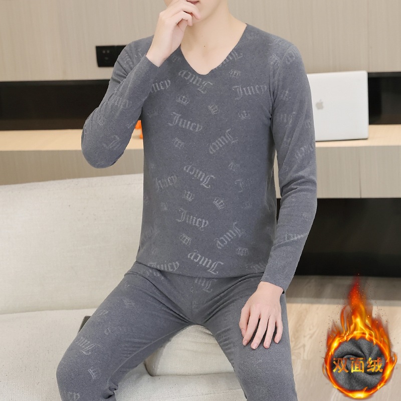 男士保暖内衣套装阳离子无痕德绒2023秋冬季保暖套装8231-阿里巴巴