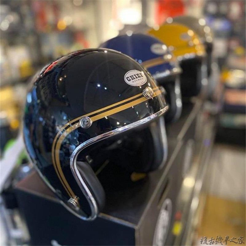 台湾chief头盔 复古小体盔哈雷3/4半盔vespa姜戈摩托车情侣男女款