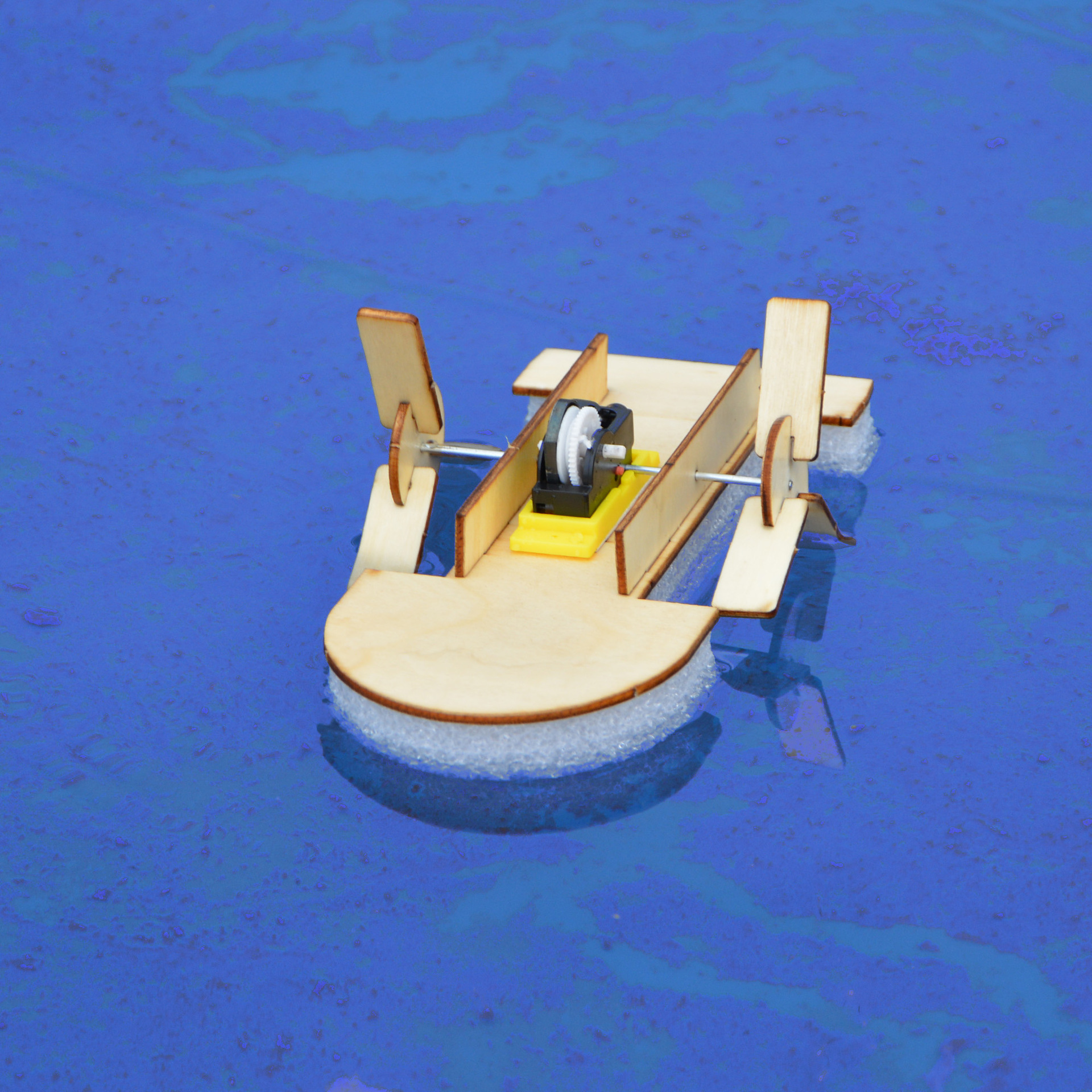 diy双桨明轮船拉线快艇中小学益智科技手工小制作轮船模型材料包