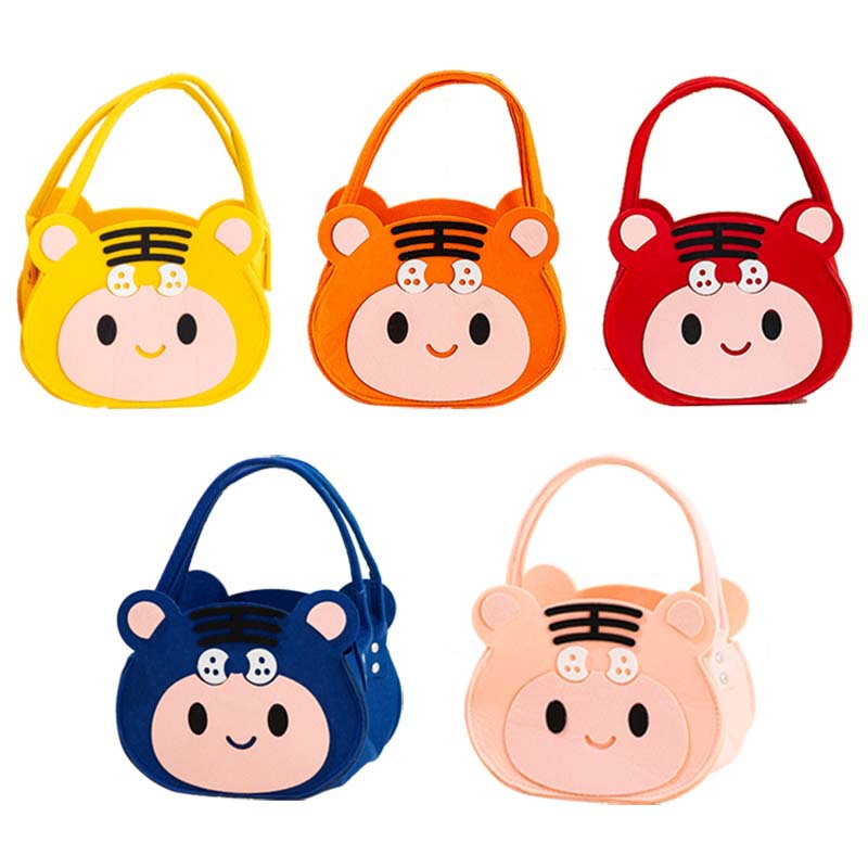 Felt Cartoon Handbag Youth Casual Felt Handbag Linlee Versatile Fashion Shoulder Bag with Logo