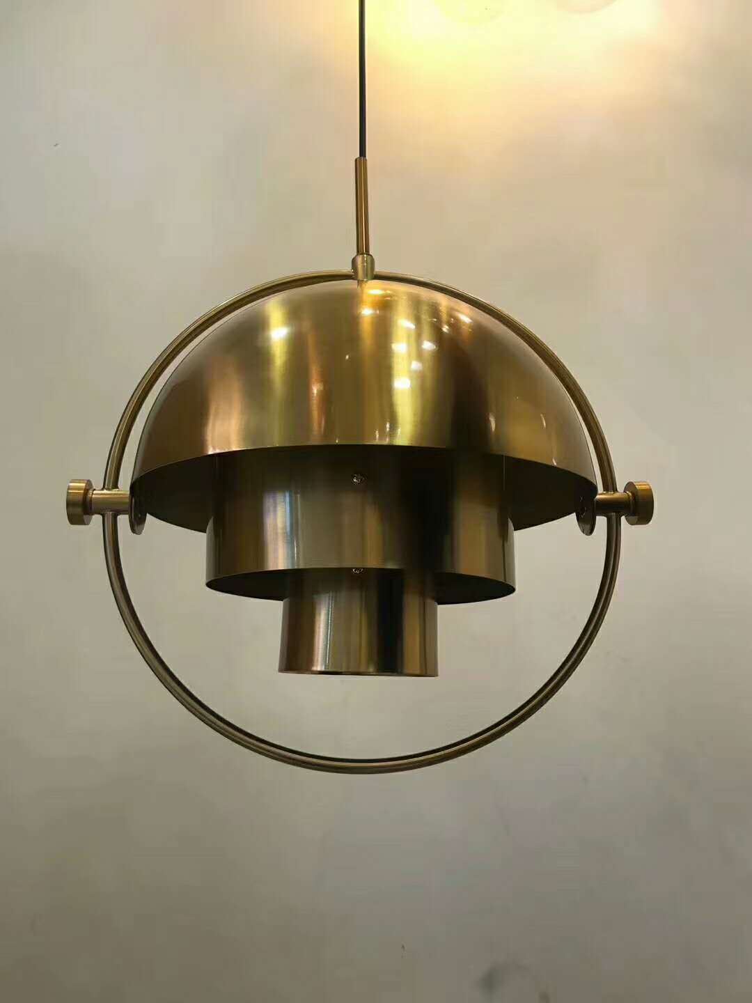 北欧经典吊灯电镀铜色灯具丹麦设计师样板间吧台咖啡厅半圆变形灯