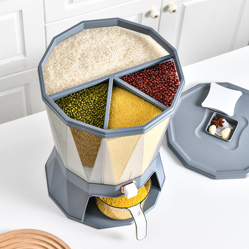 Cereals Kitchen Household Rotating Rice Bucket