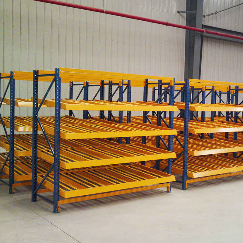 铭科重型仓储流利条货架滑移式滚轮重型铝型材式流利货架-阿里巴巴