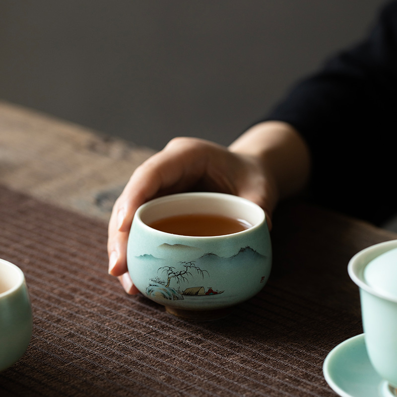 德化窑变陶瓷主人杯罗汉杯禅定杯品茗杯单杯茶盏茶碗茶具印制logo