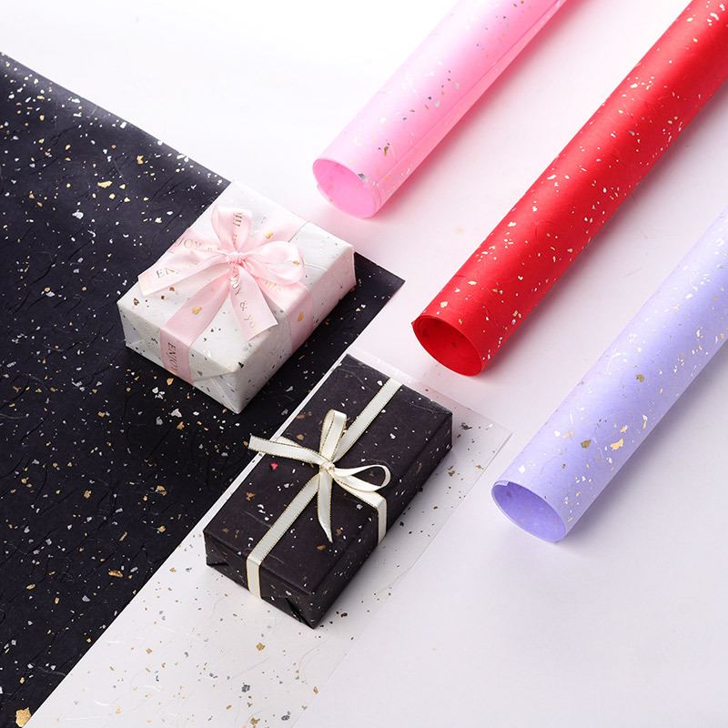 Waterproof Bouquet Wrapping Paper Fantasy Gold and Silver Dot Flowers Wrapping Paper Bouquet Packaging Material New Year Gift Wrap Paper