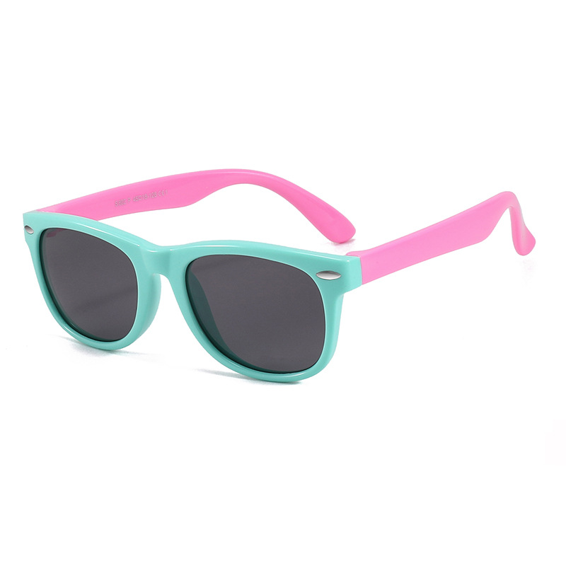 New Style in Stock Wholesale Silicone UV Protection Sunglasses Baby Glasses Polarized Kids Sunglasses 802