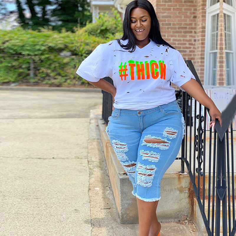 跨境货源欧美学院爆款牛仔裤高腰弹力大码肥佬裤外贸铅笔直筒中裤