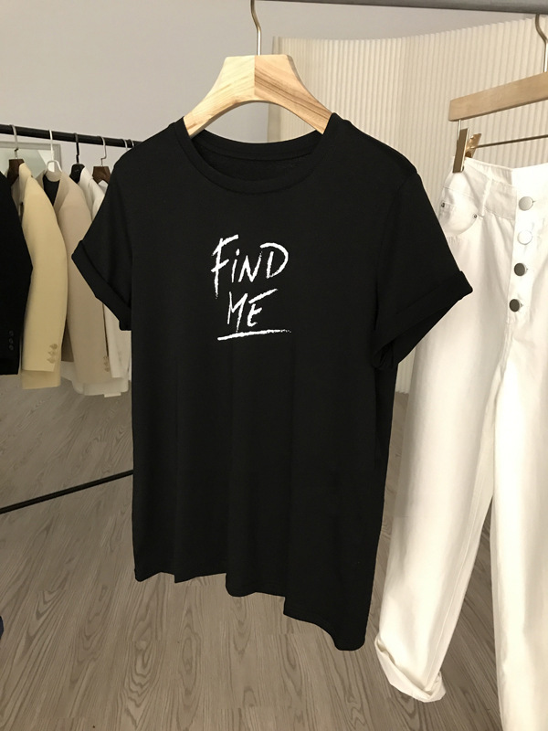 Oh, My God! Treasure Factory Recommended! Very Trendy and Very Stylish ~ Loose Handwritten Letter T-shirt for Women Spring and Summer