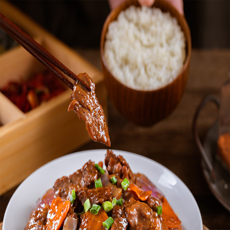 黑椒里脊料理包外卖冷冻快餐方便速食预制菜半成品外卖快餐批发