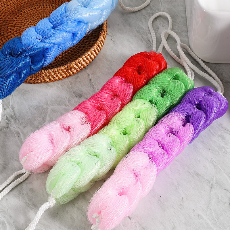 麻花搓澡巾批发搓泥洗澡神器长条沐浴条彩色搓背条双层沐浴条