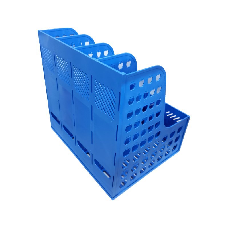 得培力4栏文件框 塑料桌面文件架办公桌面资料架收纳框文具批发