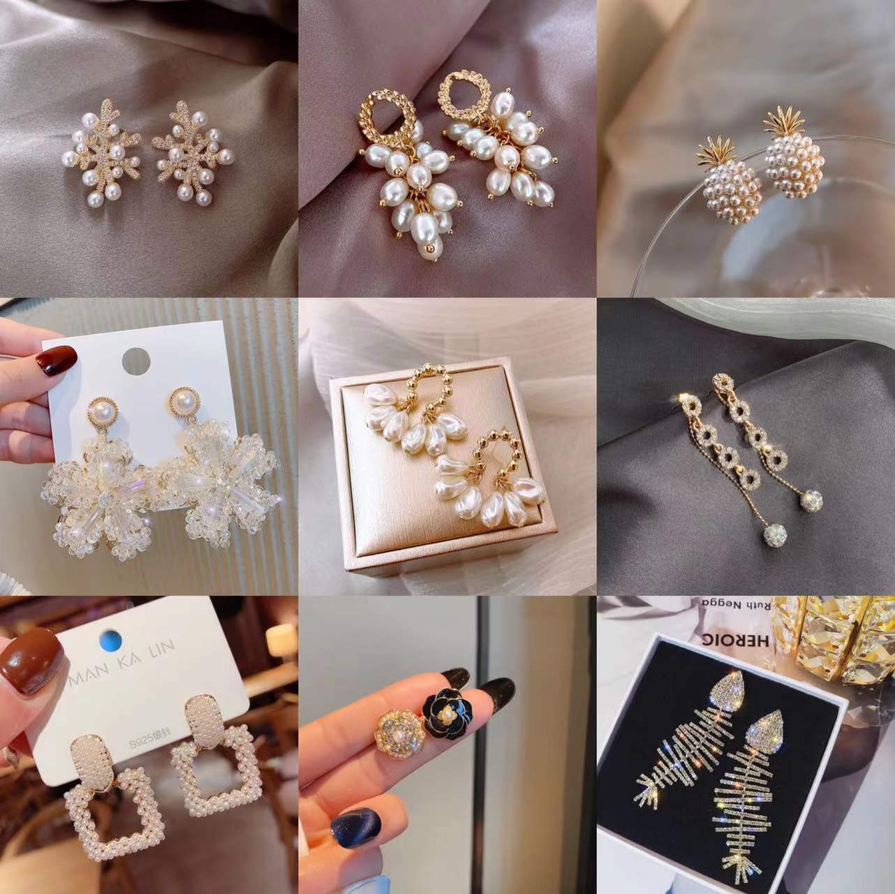 925 Silver Needle 2 Yuan Packing Earrings Wholesale 2023 Earrings for Summer Earrings Mixed Batch Stud Earrings Earrings Stall Goods