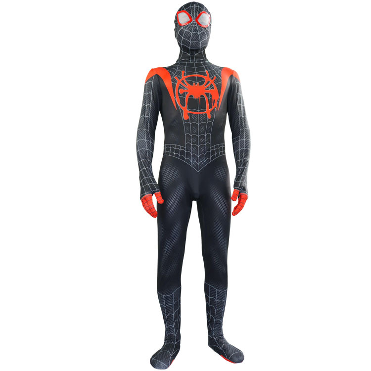 蜘蛛侠紧身连体衣迈尔斯套装英雄远征成人儿童万圣节表演服