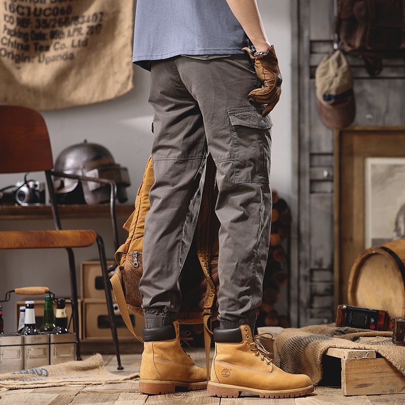包邮2024新款男士工装裤男春夏潮牌宽松束脚配马丁靴长裤子代发