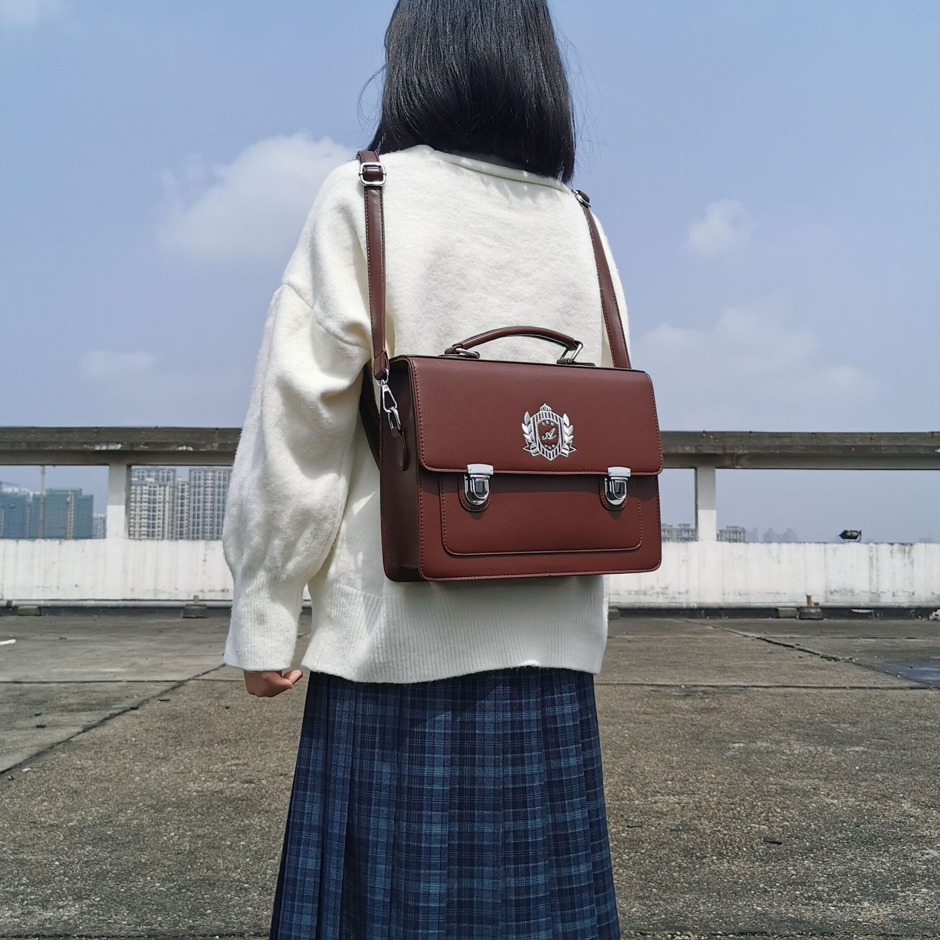 新款jk制服包校供包邮差包双肩斜挎单肩手提女包包百搭学院剑桥包