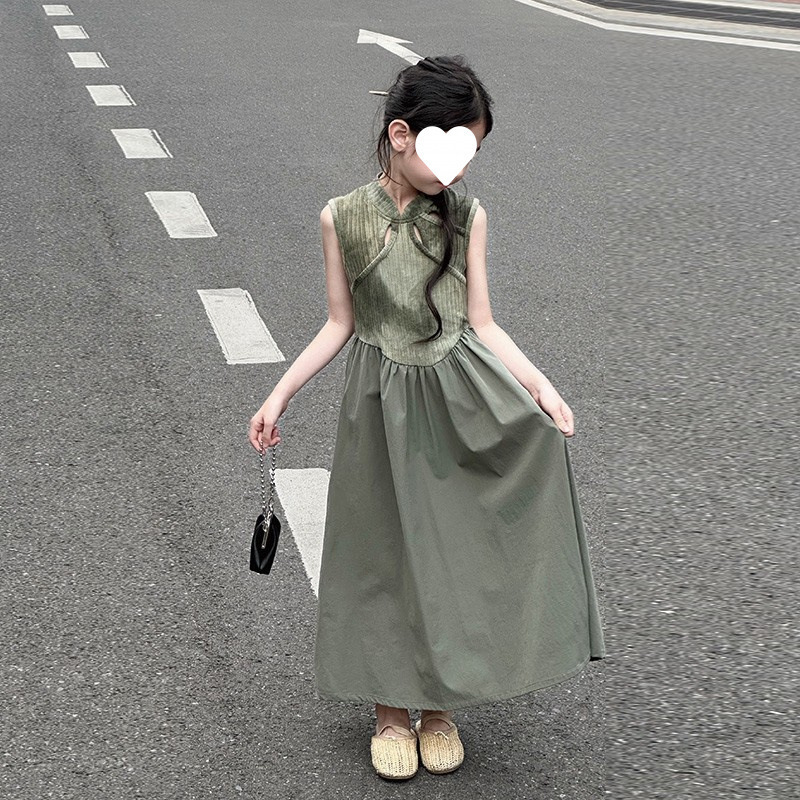 女童裙子2025新款女孩新中式连衣裙儿童国风旗袍裙中连衣裙图片色