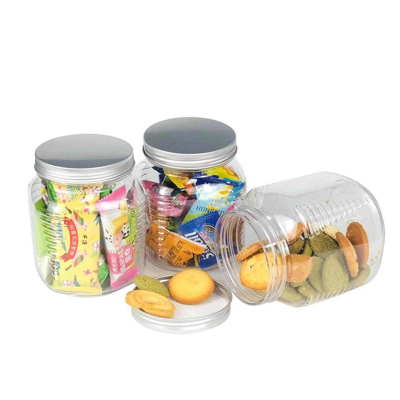 1000ml透明塑料罐 pet五谷杂粮包装瓶 坚果食品包装容器厂家供应