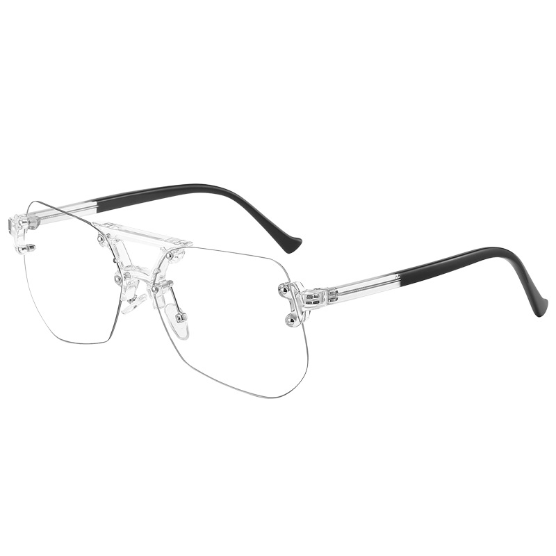 22213披荆斩棘李承铉同款ins灰蚂蚁防蓝光眼镜无框平光镜可配近视