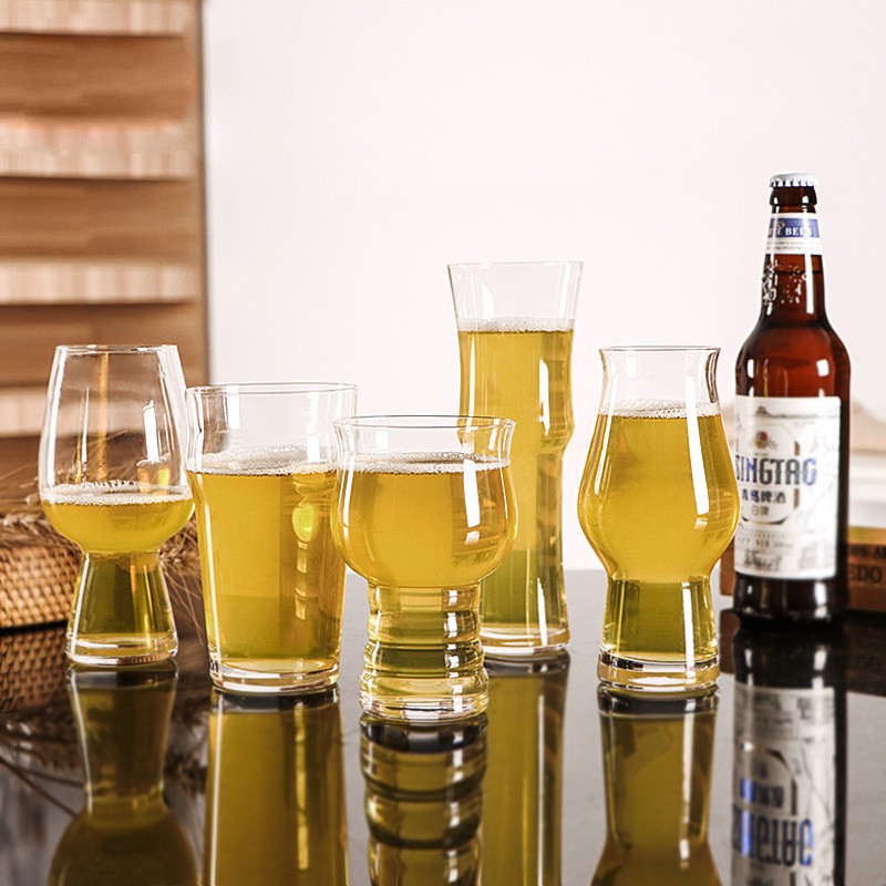 精酿啤酒杯玻璃创意大容量收腰扎啤杯果汁杯欧式个性酒吧酒杯
