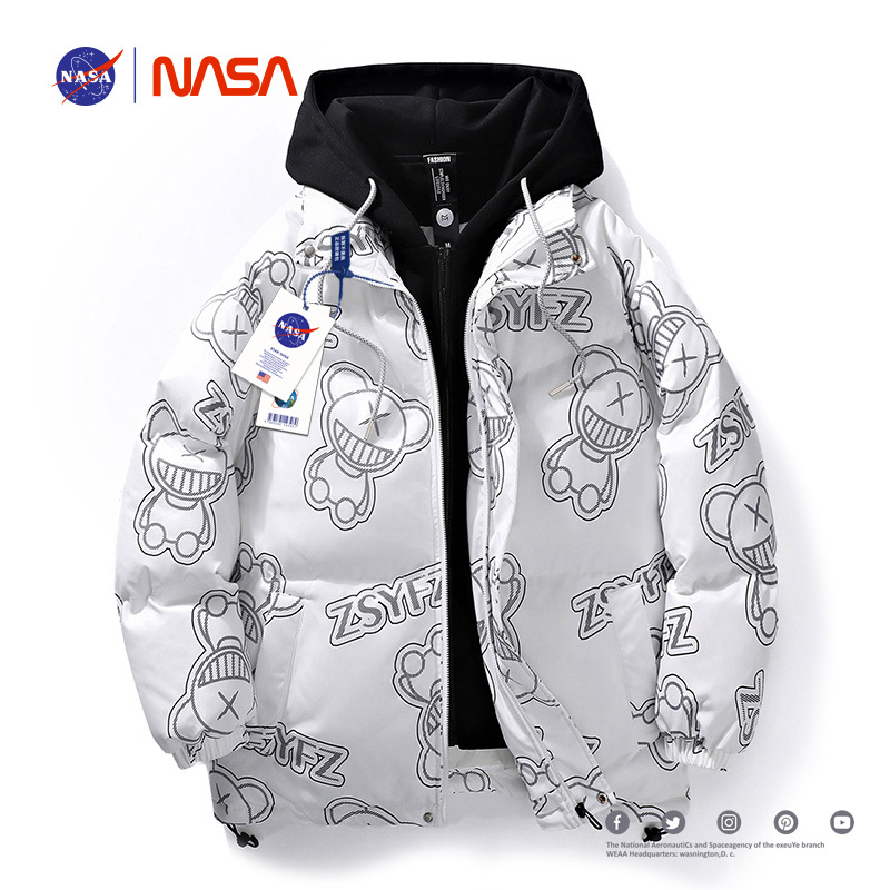 NASA Joint-Name Cotton-Padded Jacket Men's Winter Tide Junior High School Student Cotton Coat down Jacket Coat Thickened Padded Jacket