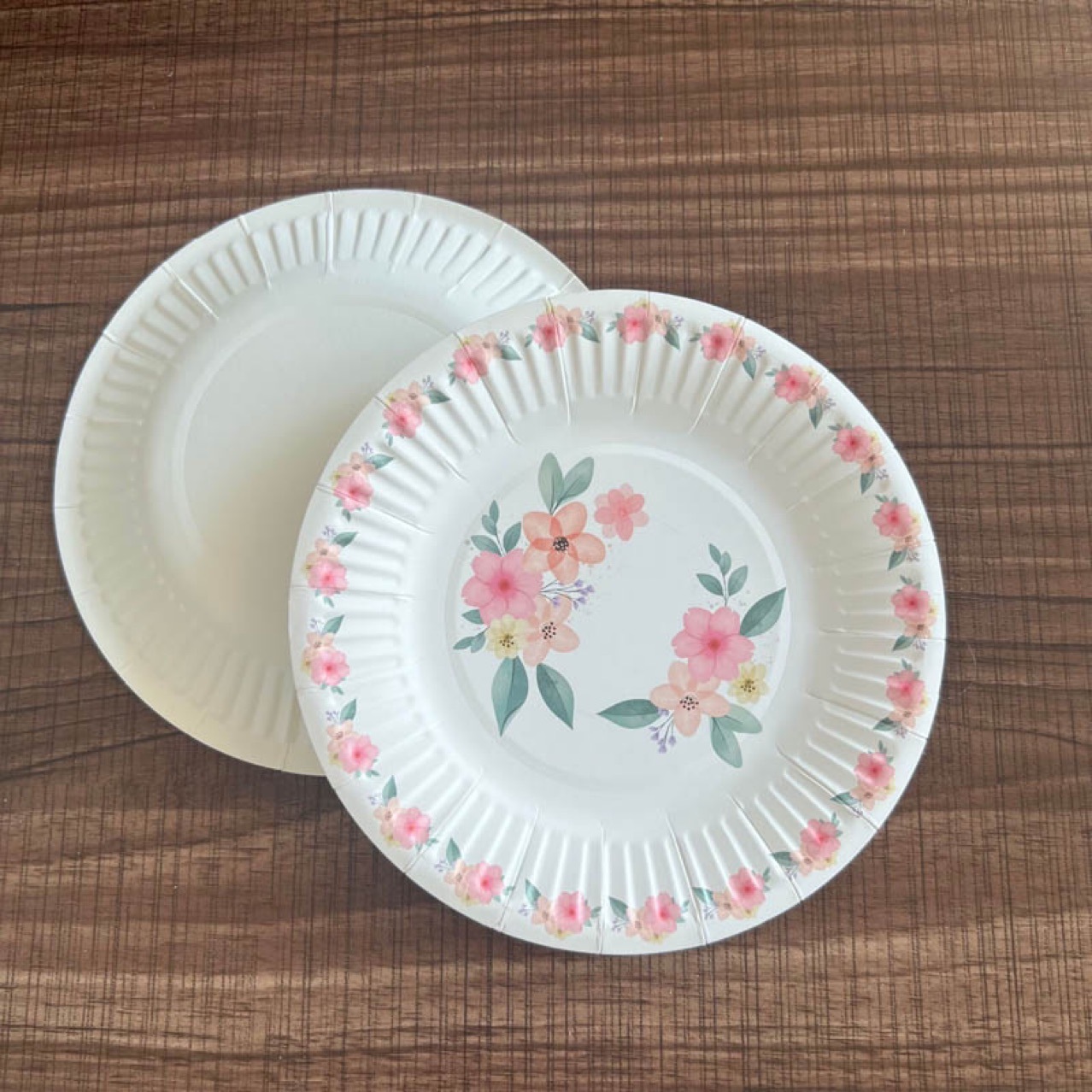 6 inch 16cm disposable paper tray little flower floral printing fine grain paper plate party cake white cardboard disc
