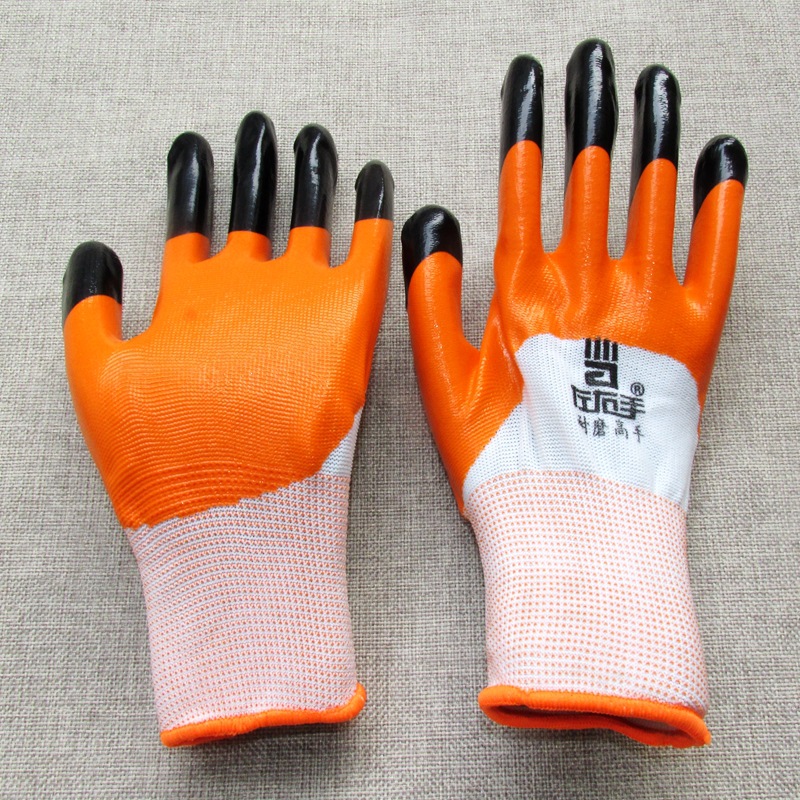 批发左右手660丁腈浸胶耐磨王防滑劳保防割建筑工地防油工业手套