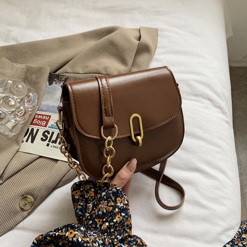 Spring 2021 New Bags Women's Bag New Korean Style Chain Small Square Bag Simple Lock Latch Women's Shoulder Messenger Bag