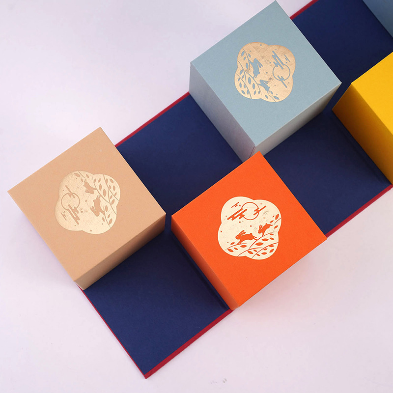 中秋月饼礼盒定 制创意立体插画月饼包装盒空盒定 做高档中秋礼盒