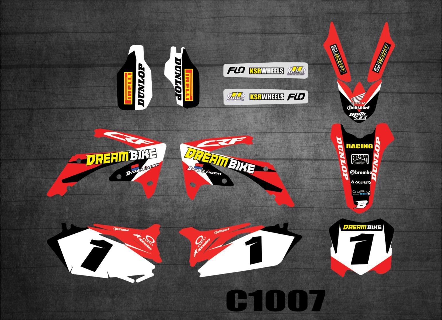 越野摩托车贴花适用于10-13crf250 09-12crf450本田贴画 装饰贴