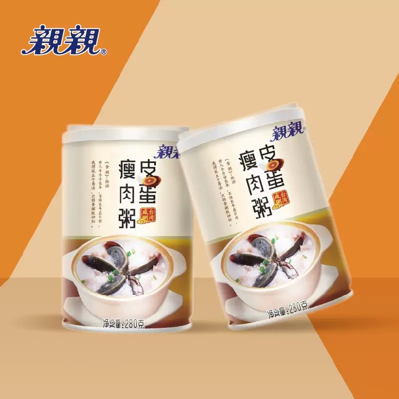 亲亲八宝粥皮蛋瘦肉粥整箱装280*12罐早餐食品方便速食粥批发零售