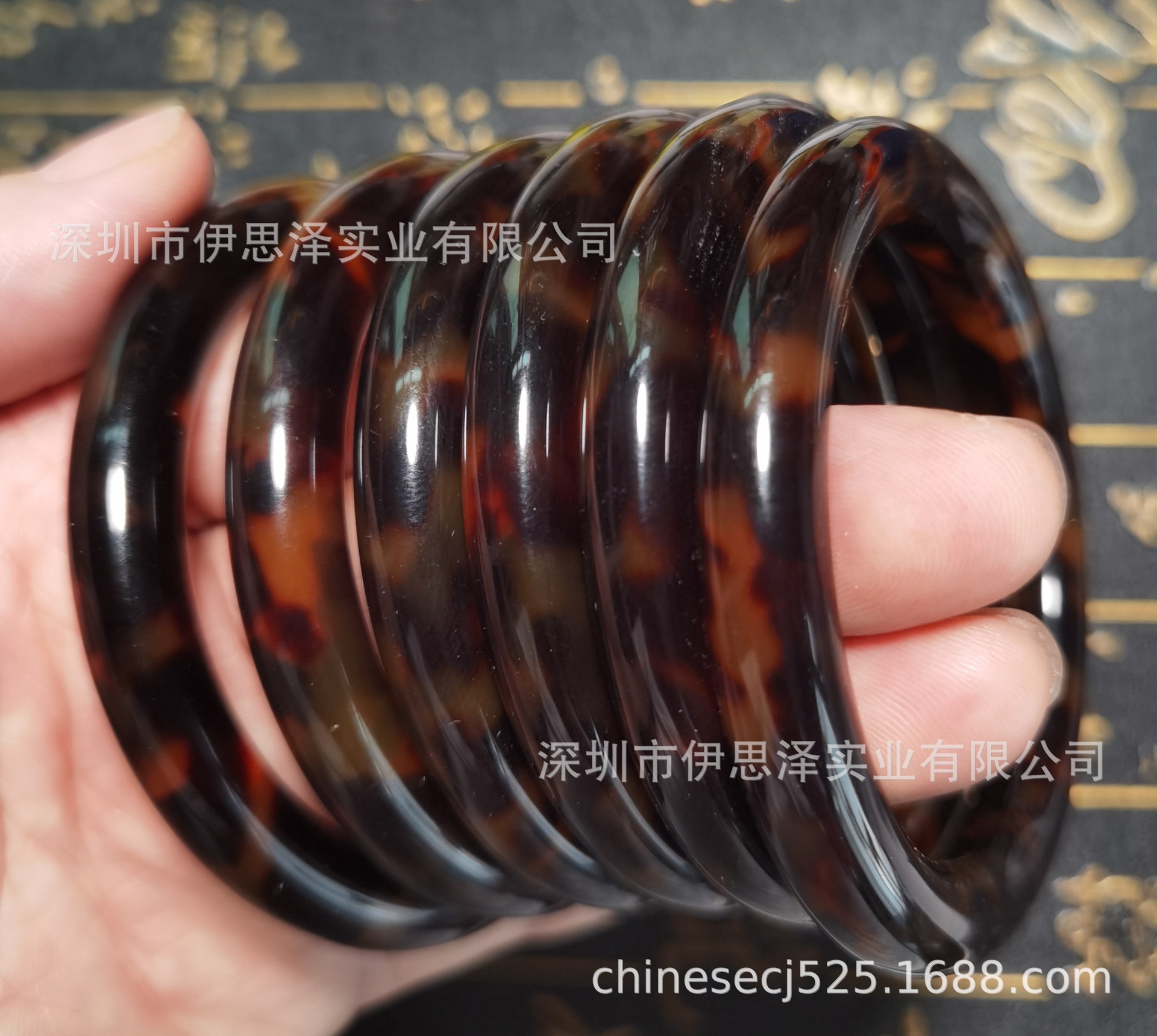 仿玳瑁手镯合成玳瑁手镯仿玳瑁手环豹纹手镯龟壳手镯