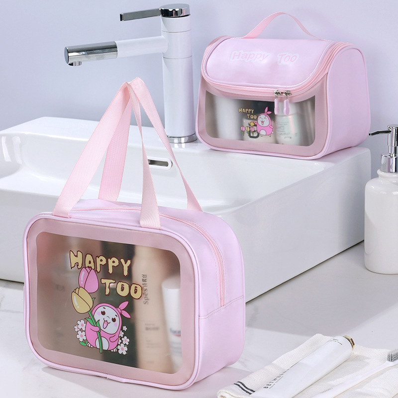 New Style Large Capacity Wash Bag Transparent Cartoon Cosmetic Bag Waterproof Cosmetic Bag Large Capacity High Sense