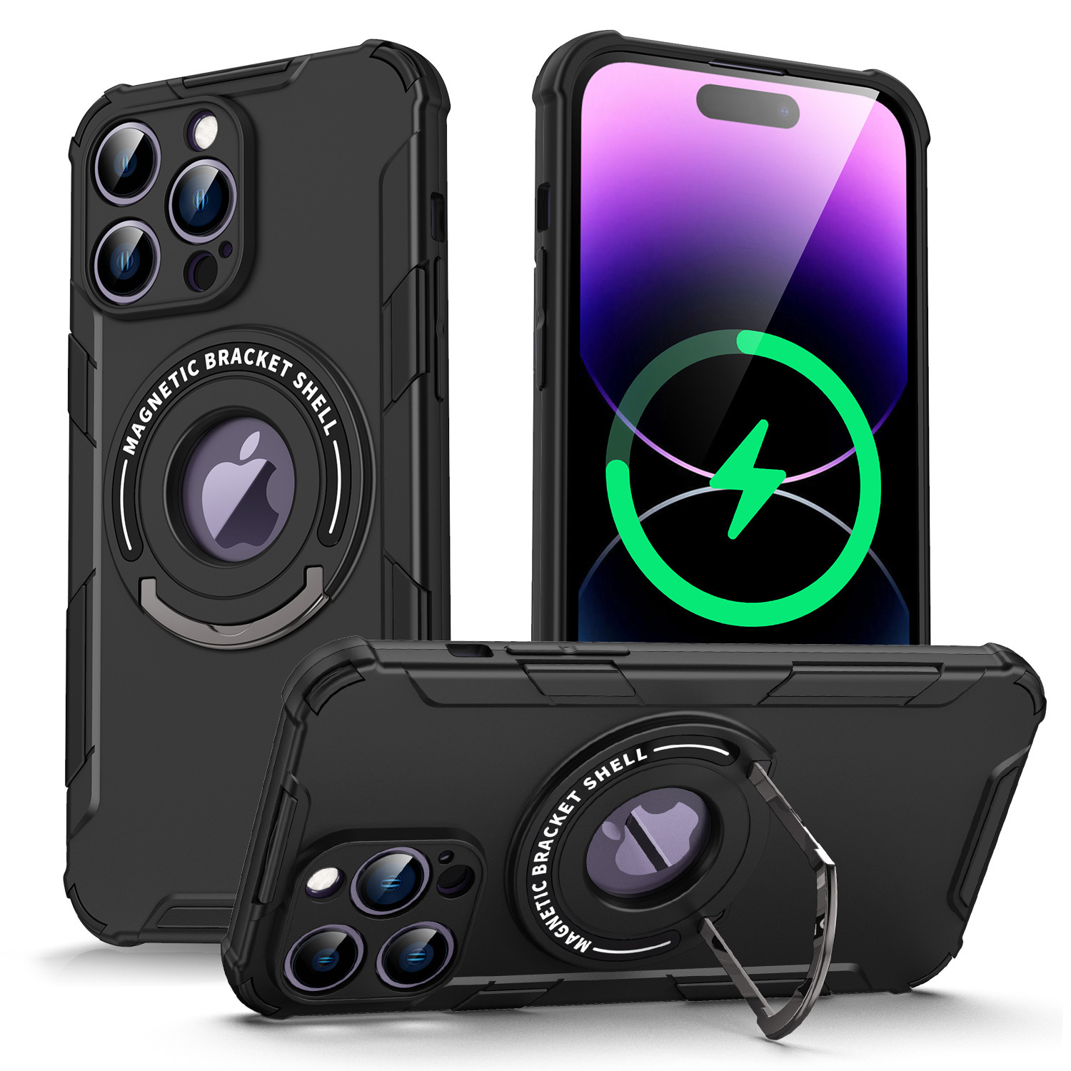 floveme新款百变磁吸支架壳适用iPhone15系列手机保护壳批发