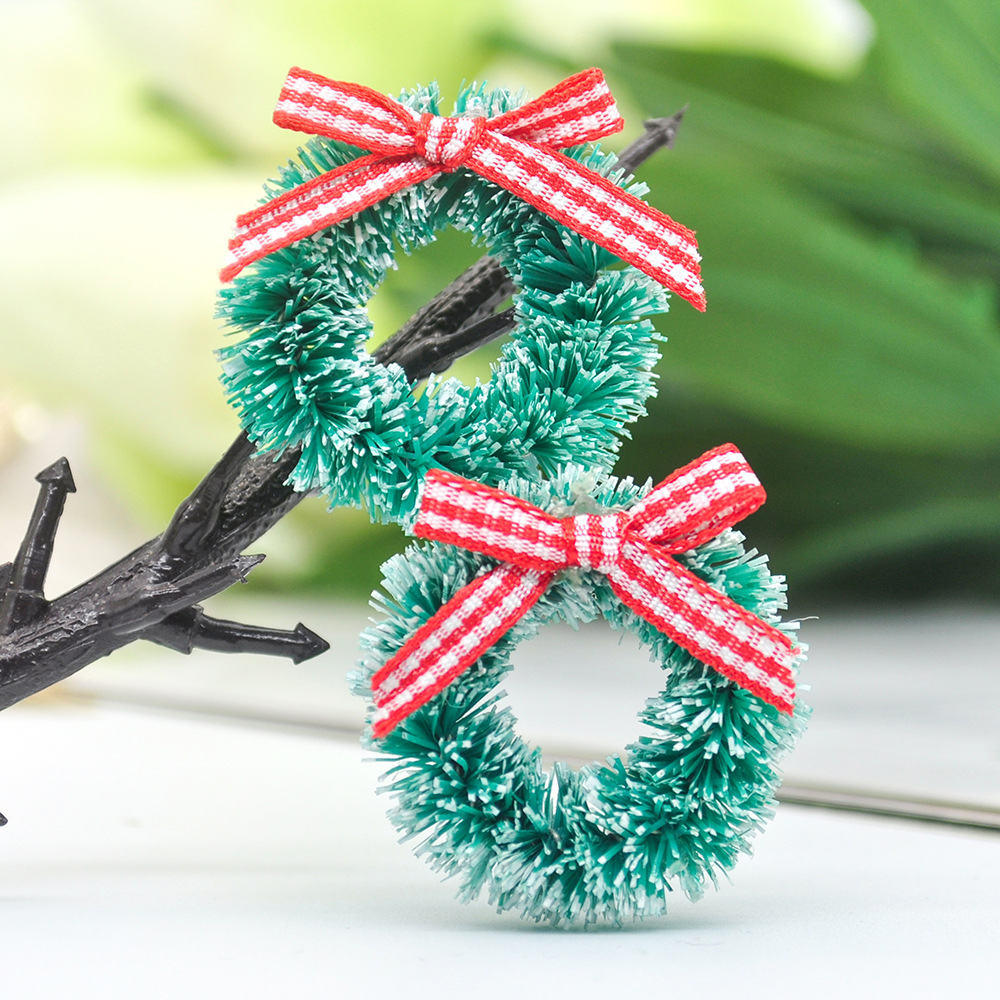 Cross-Border Christmas Garland Ornaments Mini Qiongma Ring Plastic Rattan Simulation Small Wreath Ring Decoration Accessories Wholesale