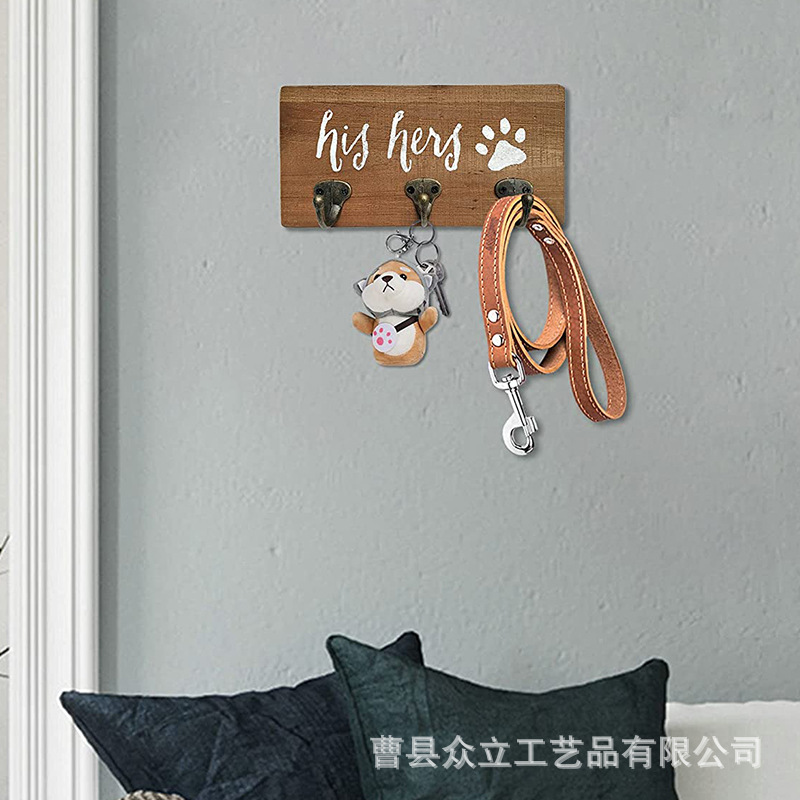 Wall Mounted Storage Rack Wooden Storage Rack Dog Belt Rack Key Rack Home Hallway Organizing Storage Rack