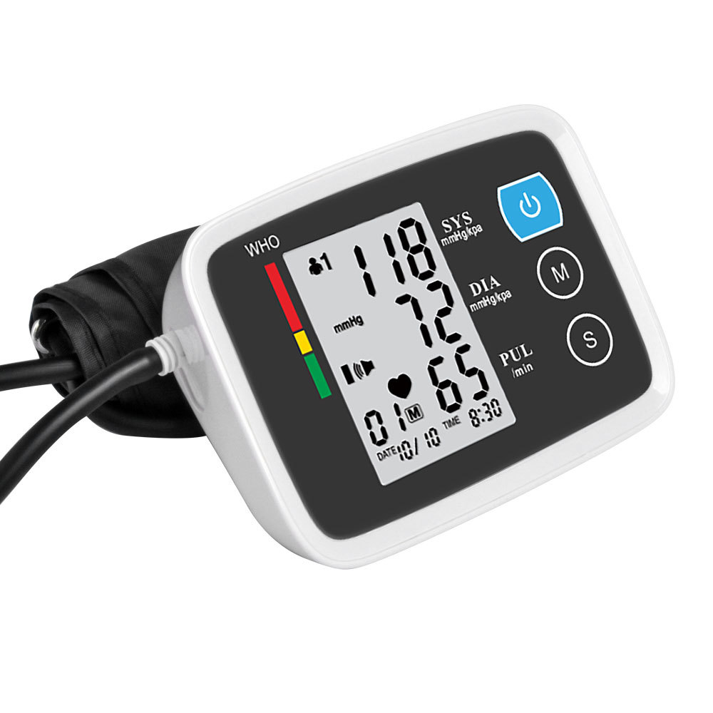 Cross-Border Gift Household Heart Rate Blood Pressure Detection Blood Pressure Measuring Instrument Electronic Sphygmomanometer Medical Sphygmomanometer